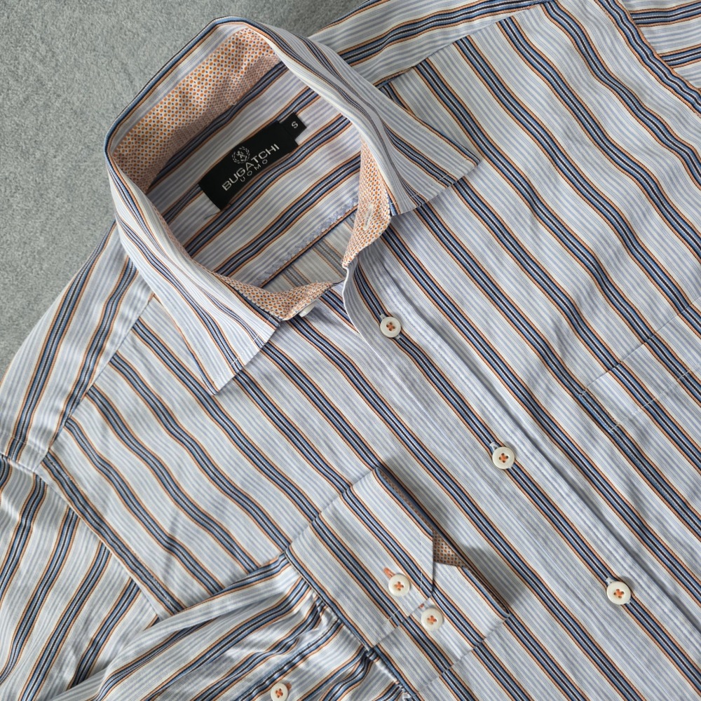 Bugatchi Uomo Mens Striped Button Down Shirt Size S